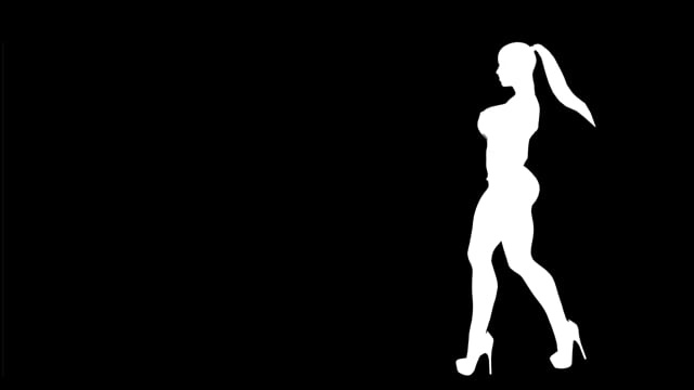 步行, 女士, 成人, 轮廓