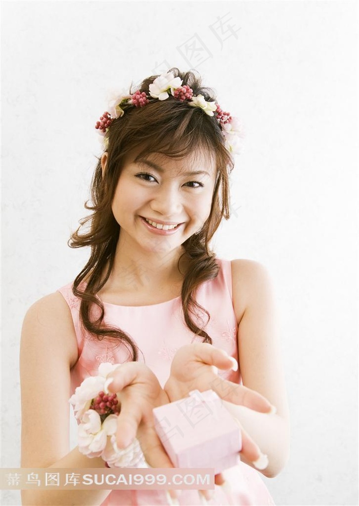 甜美微笑的新娘摄影