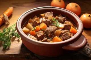 美味的萝卜牛腩煲食物摄影图