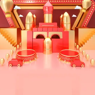 立体C4D场景电商首页主图直通车促销banner海报背景PSD素材