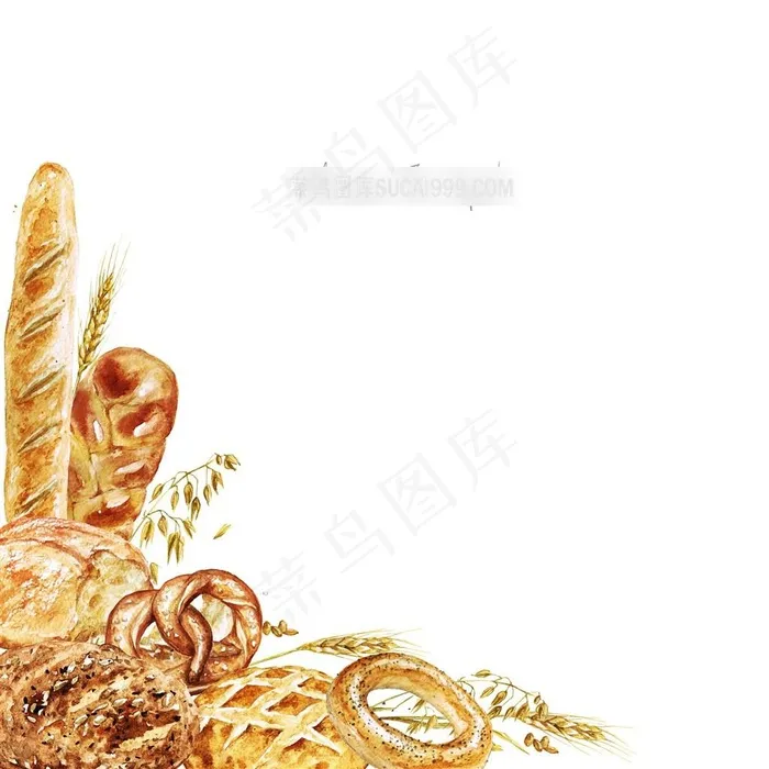 精美手绘面包设计图