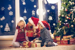 圣诞节装饰窗户门冬天新年装饰室内外场景(47)