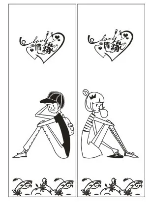 情侣钥匙扣74cdr矢量模版下载