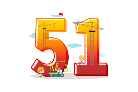 五一劳动节51劳动节字体艺术字3D立体字图片素材 png透明背景