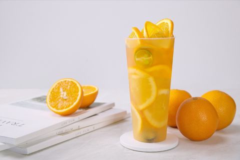 奶茶店水果茶饮品特饮高清图鲜橙果茶
