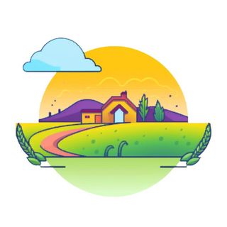 小麦麦穗稻穗边框画风景