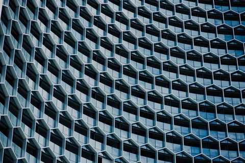 六角头建设模式抽象几何立面