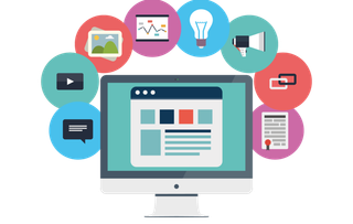 电脑数据卡通图标少儿兴趣班