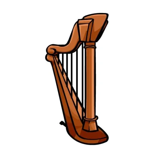 竖琴 PNG免抠(597x584)