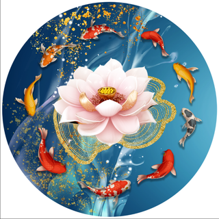 鱼圆形装饰画