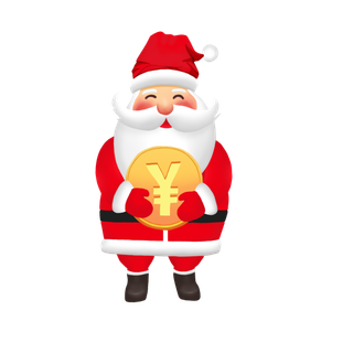 圣诞老人圣诞节圣诞金币卡通手绘