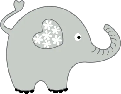 爱心大象简笔情人节