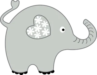 爱心大象简笔情人节