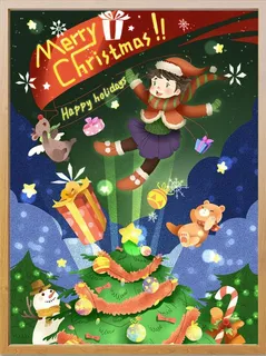 圣诞节插画圣诞节装饰