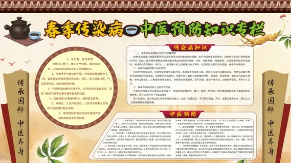 春季传染病预防知识专栏海报