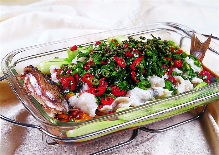 鲜椒滑鲈鱼美食素材