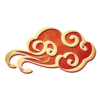 大气中国风祥云国潮风金边立体云朵剪纸创意装饰元素PNG免抠素材