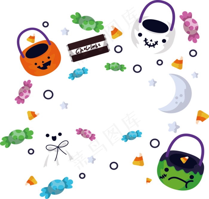 卡通万圣节节日糖果
