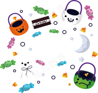 卡通万圣节节日糖果