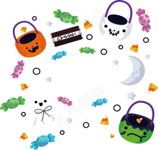 卡通万圣节节日糖果