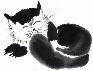 水墨猫大图jpg素材 (2)