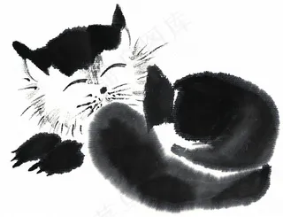 水墨猫大图jpg素材 (2)