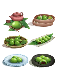 清明节青团手绘元素