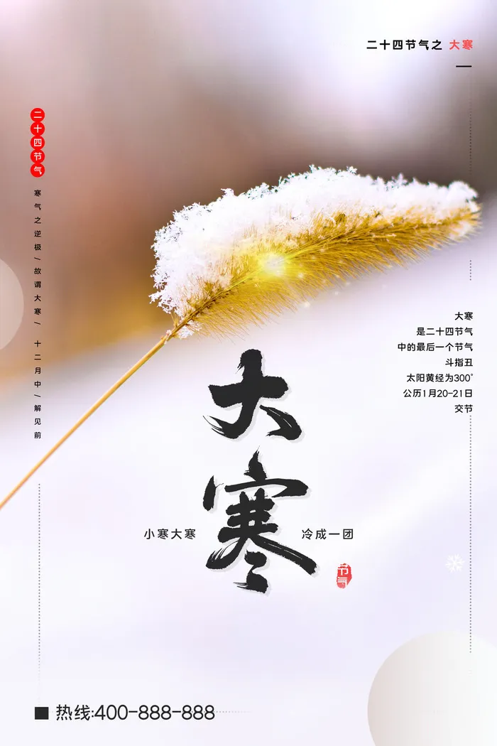 24二十四节气传统节日大寒宣传活动海报插画合集psd设计素材模板psd模版下载