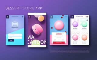 UI多页面包装展示手机APP交互界面样机长图概念PSD设计模板