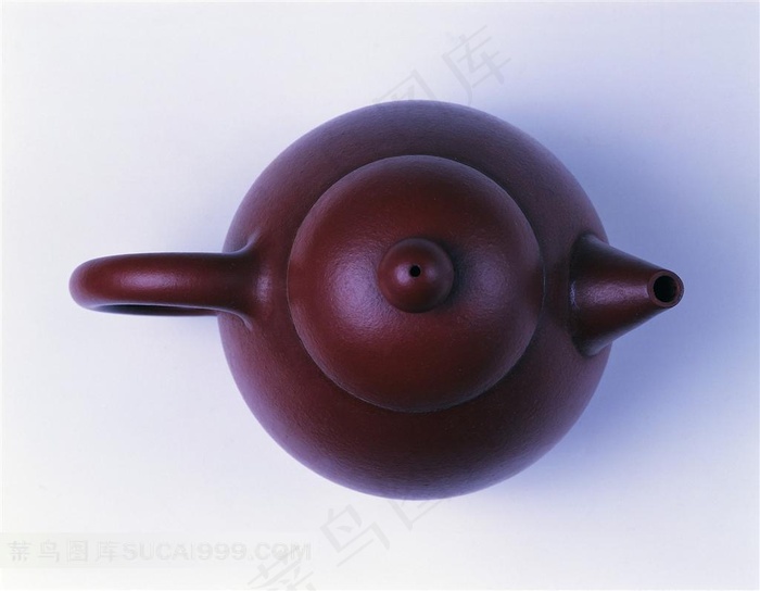 俯视精美紫砂壶素材