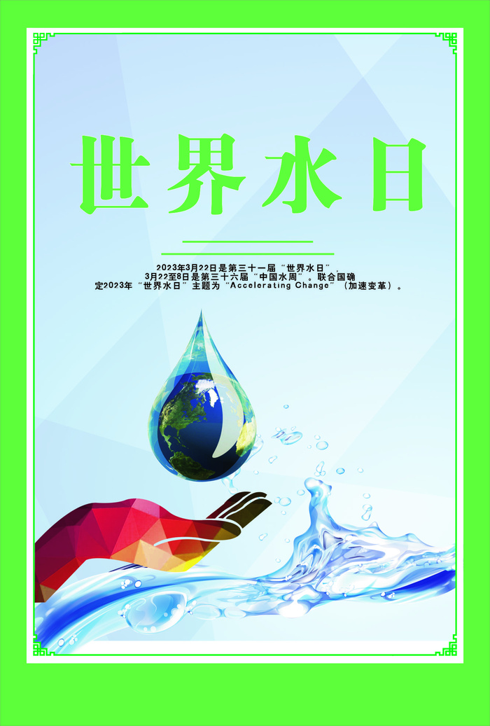 世界水日节约用水海报节约资源cdr矢量模版下载