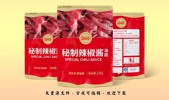 包装袋图片秘制辣椒酱塑料袋包装设计