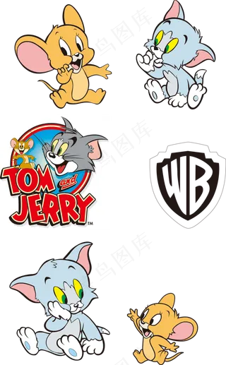 彩色动漫猫和老鼠图片