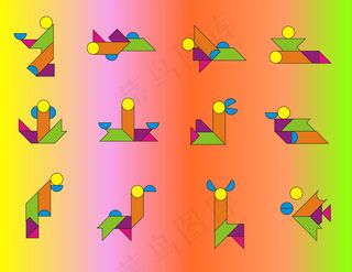 七巧板拼图图案大全