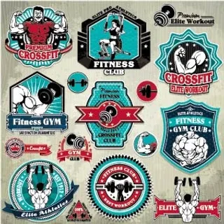 免抠复古运动标签