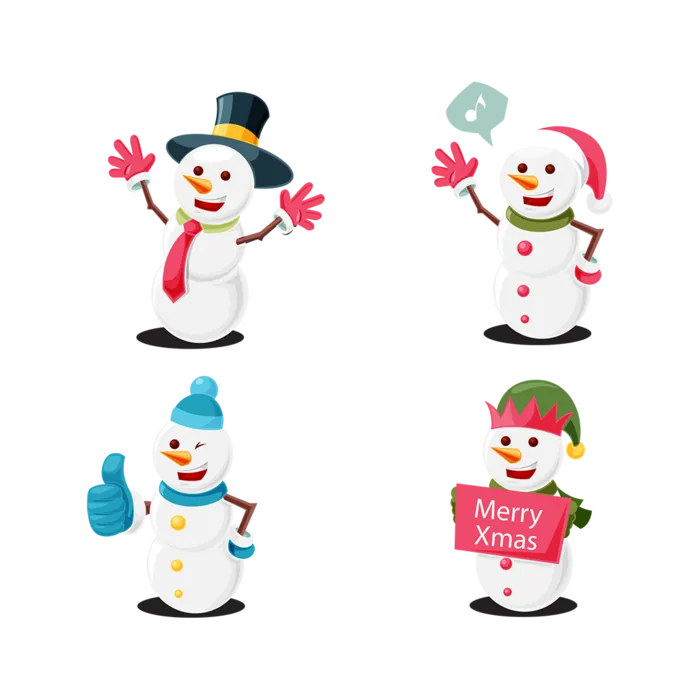 雪人卡通简笔 (2)