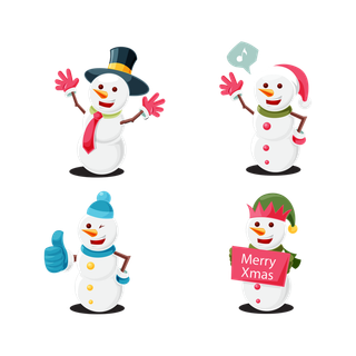 雪人卡通简笔 (2)