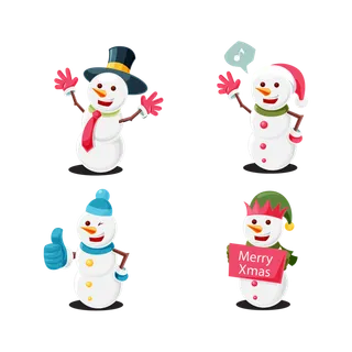 雪人卡通简笔 (2)