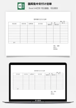 国库集中支付计划单excel模板预览图