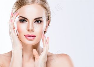露肩装扮美妆护肤人物摄影高清图美容图片