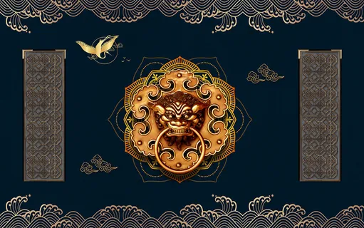 中国风古风国潮祥云旭日背景