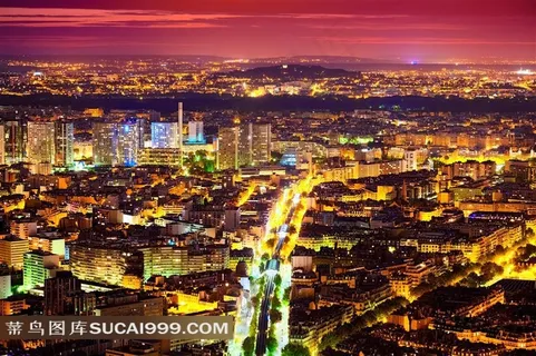 法国巴黎城市夜景欧洲摄影高清图片