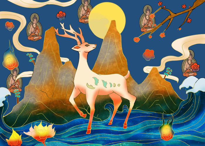 敦煌系列国潮插画