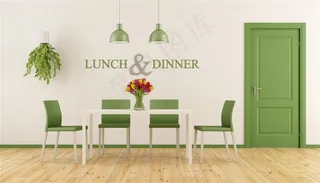清新简洁餐厅装修效果高清图片