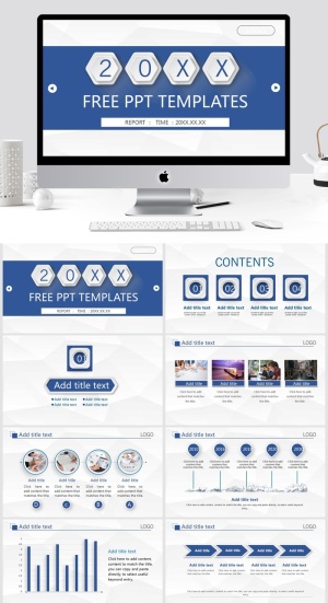 现代清新通用PPT模板预览图