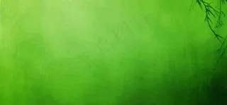 绿色简约绿植绿叶手绘插画笔墨意境