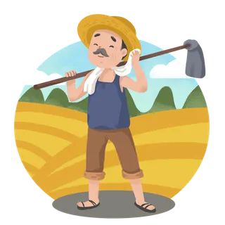 五一劳动节农民伯伯干农活擦汗