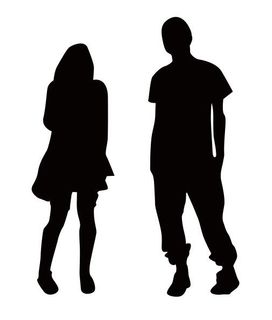 矢量男女人物剪影