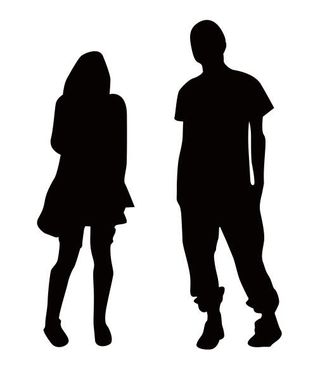 矢量男女人物剪影