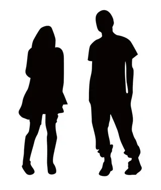 矢量男女人物剪影